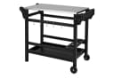 COSTWAY Grillablagetisch Schwarz Edelstahl mit Rollen Bild 2