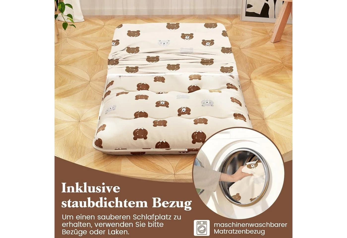 KOMFOTTEU Futonmatratze Bodenmatratze mit waschbarem Bezug und Tragetasche - Bild 4