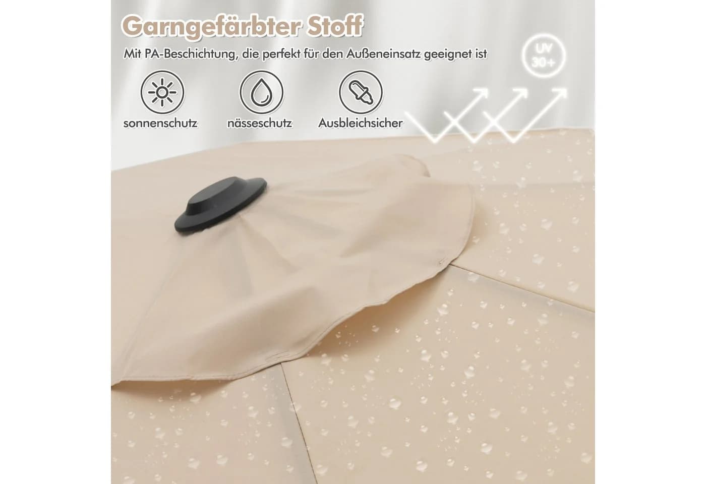 KOMFOTTEU Sonnenschirm 4x2m mit LED & Ständer - Bild 4
