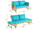 COSTWAY Gartenbank 4-in-1 XXL Akazienholz Bild 4