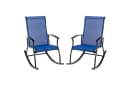 COSTWAY Schaukelstuhl 2er Set Gartenstuhl Marineblau Schwarz Bild 2