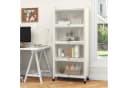 COSTWAY Hochschrank 5-stufig Küchenregal Weiß mit PC-Türen & Rollen Bild 1
