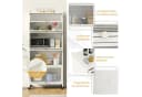 COSTWAY Hochschrank 5-stufig Küchenregal Weiß mit PC-Türen & Rollen Bild 5