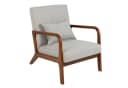COSTWAY Relaxsessel Beige/Grau Holz 65x79x77cm Bild 2