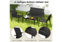 COSTWAY Gartenlounge-Set 4-tlg. PE Rattan mit Bank, 2 Stühlen & Tisch Bild 1