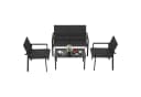 COSTWAY Gartenlounge-Set 4-tlg. PE Rattan mit Bank, 2 Stühlen & Tisch Bild 2