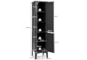 COSTWAY Hochschrank Bad, schmal, mit 2 Lamellentüren, 5 Fächern, 37x37x160cm Bild 5