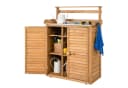 COSTWAY Pflanztisch mit Unterschrank und abnehmbaren Regalen Bild 2