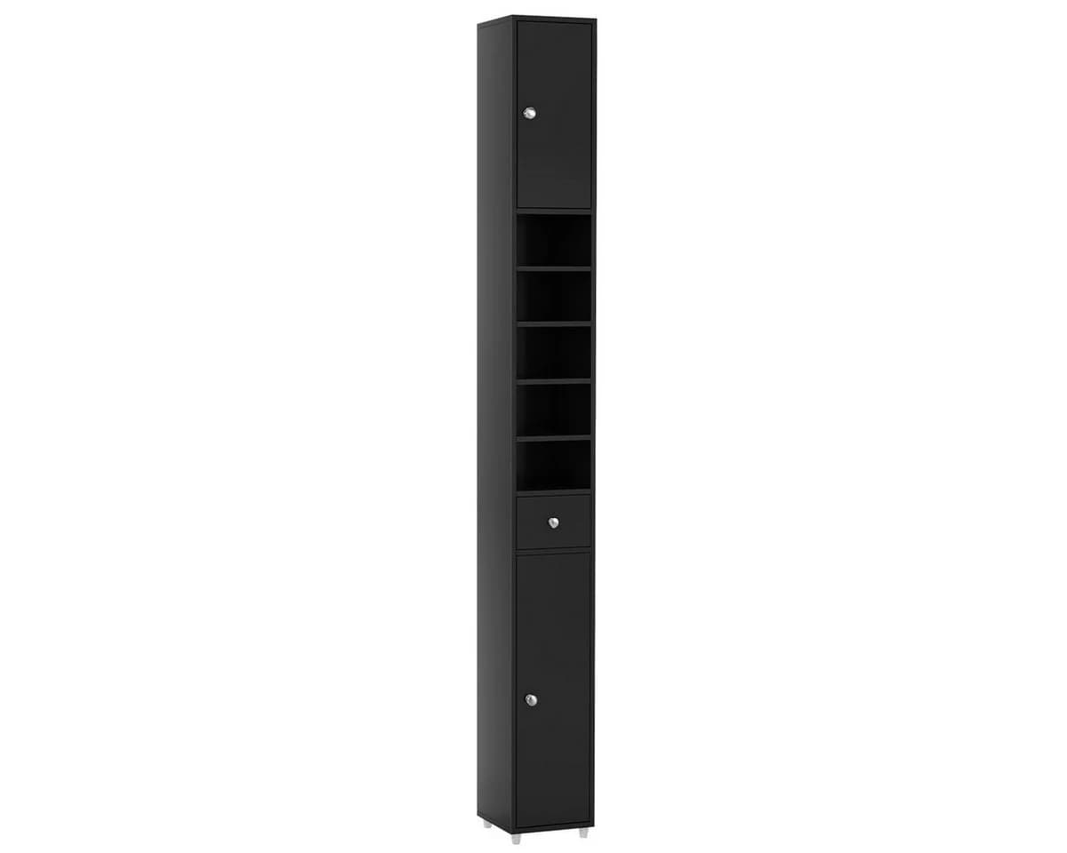 COSTWAY Hochschrank Badschrank schmal, 9 Fächer, 180 cm weiß - Bild 2