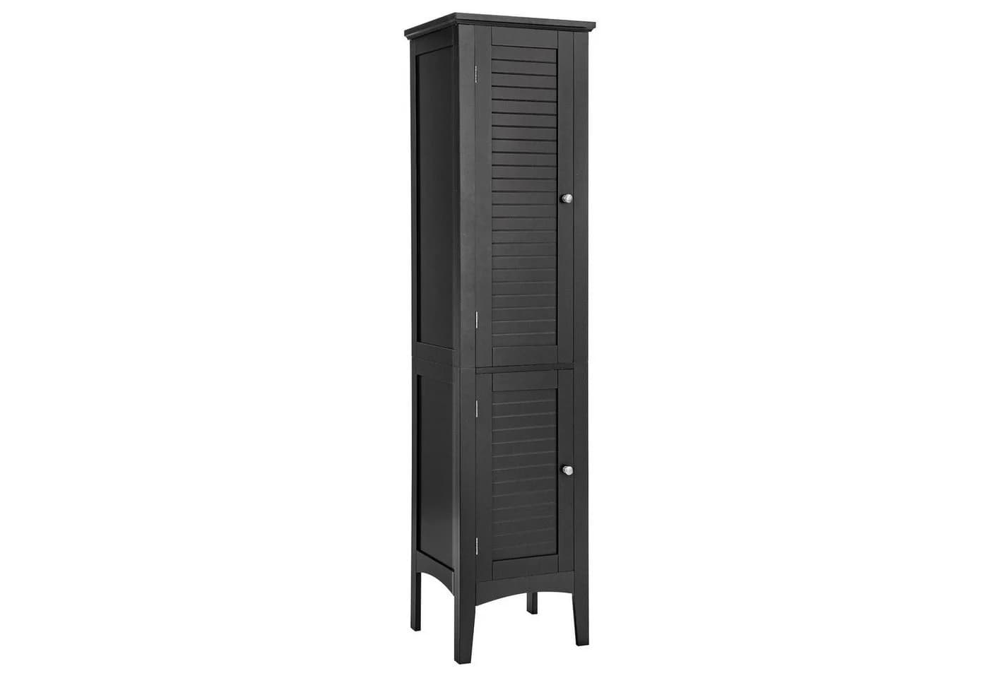 KOMFOTTEU Hochschrank Badschrank mit 2 Türen, 5 offene Fächer - Bild 2