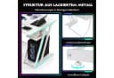 KOMFOTTEU Computertisch mit USB & Steckdosen Rosa/Weiß Bild 4