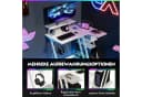 KOMFOTTEU Computertisch mit USB & Steckdosen Rosa/Weiß Bild 5