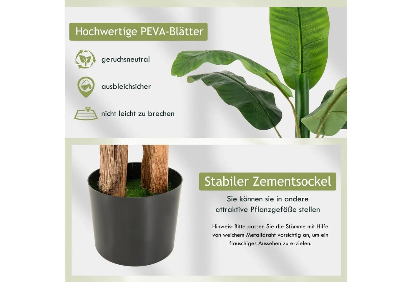 Kunstpflanze Bananenbaum KOMFOTTEU - Bild 3
