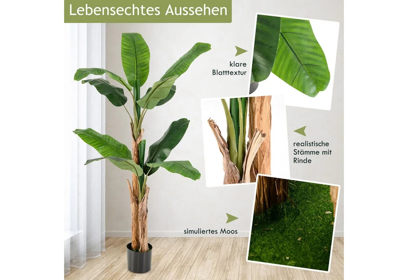 Kunstpflanze Bananenbaum KOMFOTTEU - Bild 4