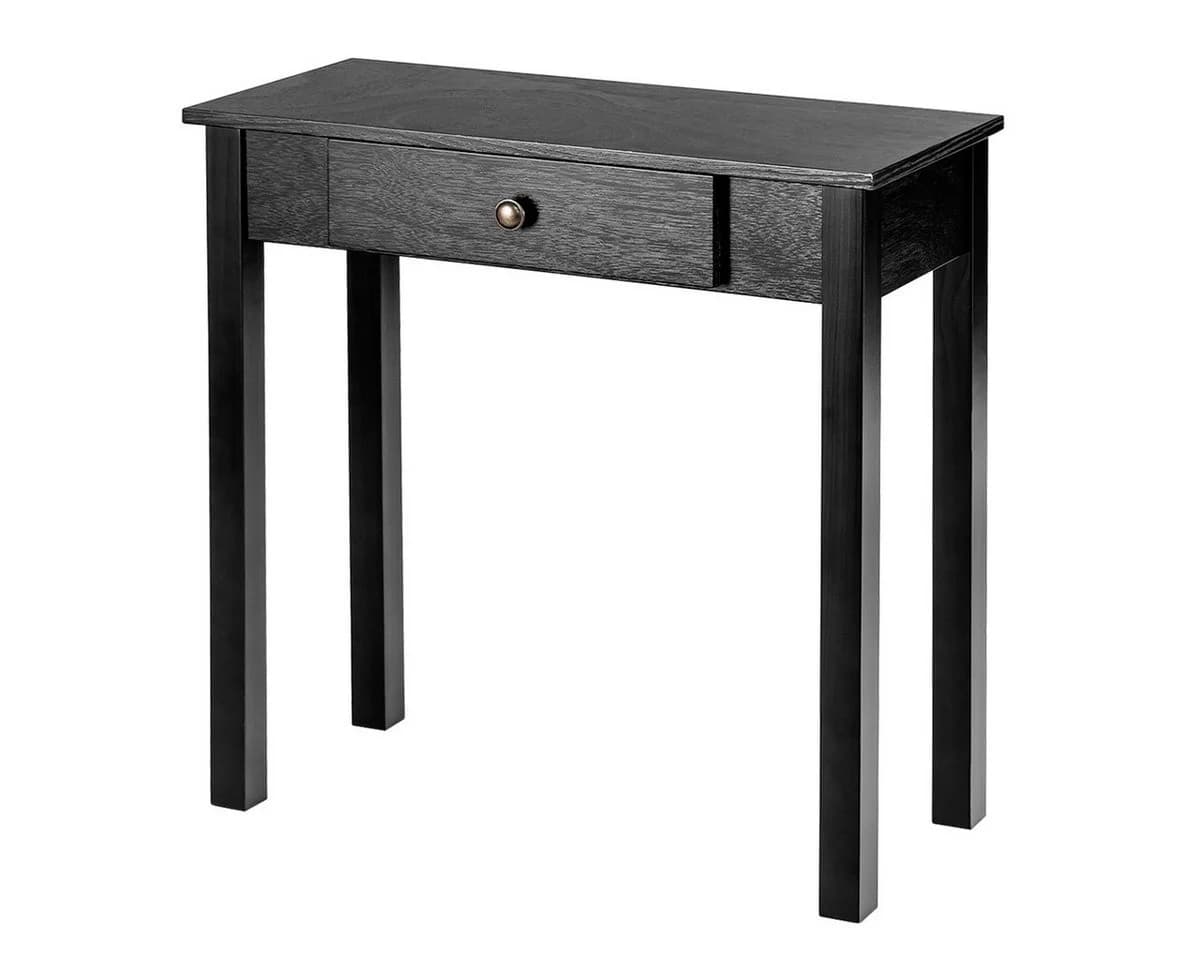 KOMFOTTEU Konsolentisch Schmaler Flurtisch mit Schublade Schwarz - Bild 2