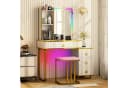 COSTWAY Schminktisch mit 14 LED-Leuchten, USB-Anschluss, Hocker Bild 1
