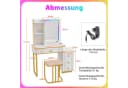 COSTWAY Schminktisch mit 14 LED-Leuchten, USB-Anschluss, Hocker Bild 5