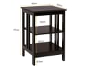 COSTWAY Nachttisch 3 Ebenen Beistelltisch 2er Set Braun Bild 5