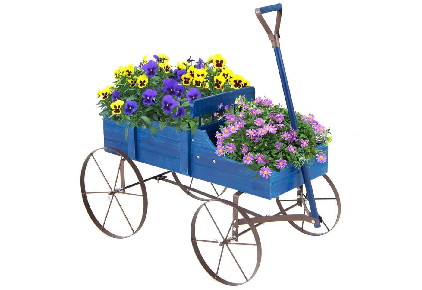 COSTWAY Blumenständer Pflanzwagen mit Rädern Tannenholz - Bild 2