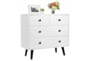 KOMFOTTEU Sideboard Kommode 4 Schubladen Weiß mit Kippschutz Bild 2