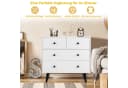 KOMFOTTEU Sideboard Kommode 4 Schubladen Weiß mit Kippschutz Bild 3