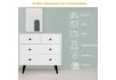 KOMFOTTEU Sideboard Kommode 4 Schubladen Weiß mit Kippschutz Bild 4