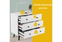 KOMFOTTEU Sideboard Kommode 4 Schubladen Weiß mit Kippschutz Bild 5