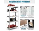 KOMFOTTEU Schwerlastregal 5-stufig Silber Metall Bild 5