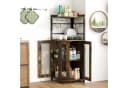 KOMFOTTEU Weinschrank Eck-Barschrank mit Glashalter, 2 Türen, Braun Bild 1