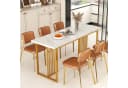 COSTWAY Esstisch Marmoroptik Metallbeine 160x60cm Bild 1