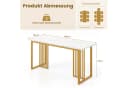 COSTWAY Esstisch Marmoroptik Metallbeine 160x60cm Bild 3