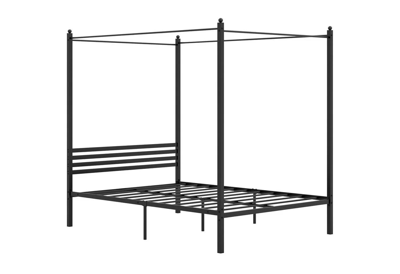 COSTWAY Himmelbett 140x200cm Metall Bettgestell