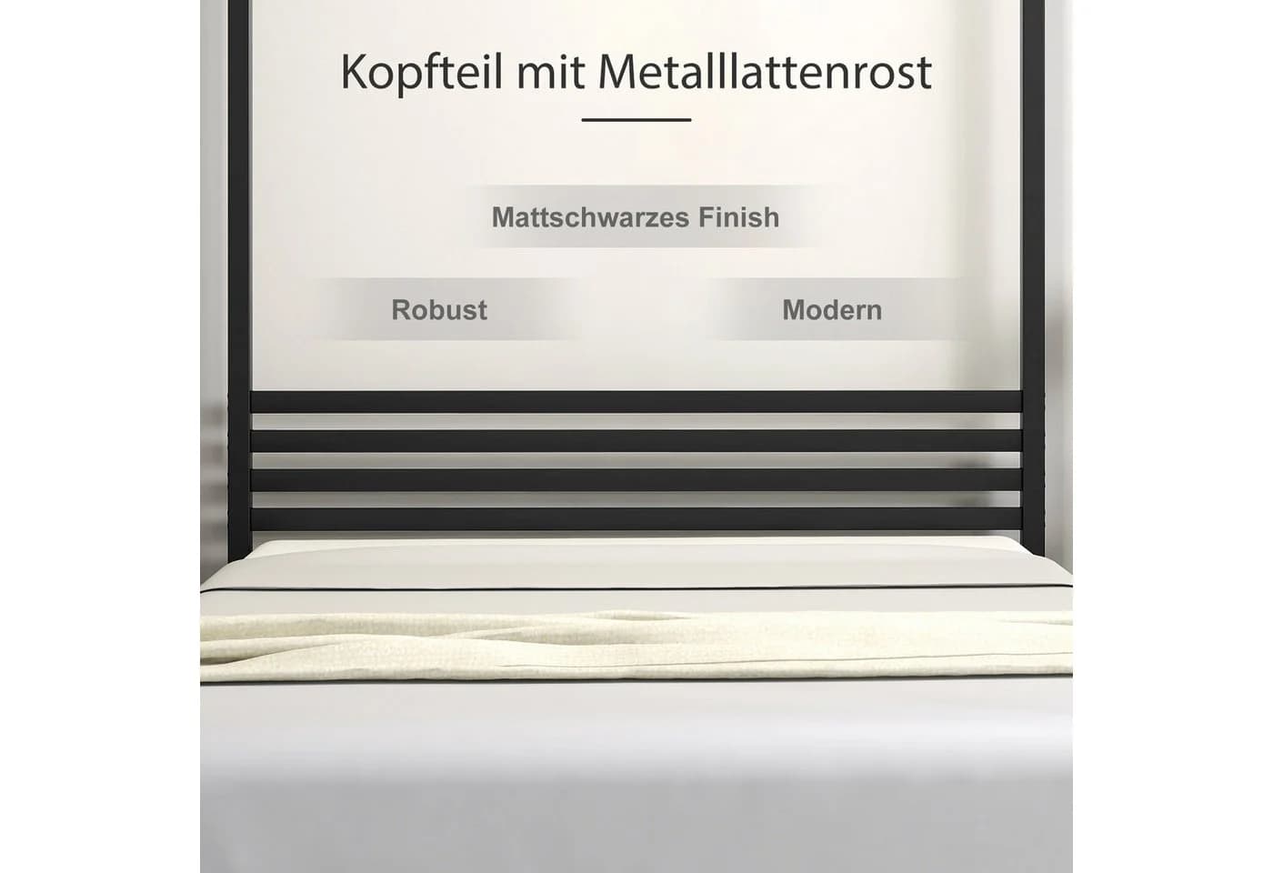 COSTWAY Himmelbett 140x200cm Metall Bettgestell - Bild 3