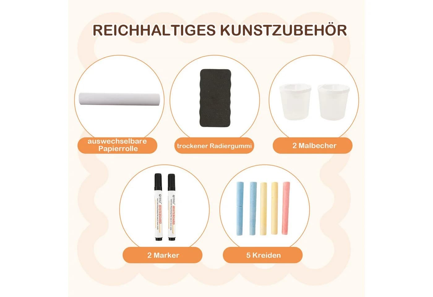 COSTWAY Kinder Staffelei 6-in-1 mit Bank, höhenverstellbar - Bild 4