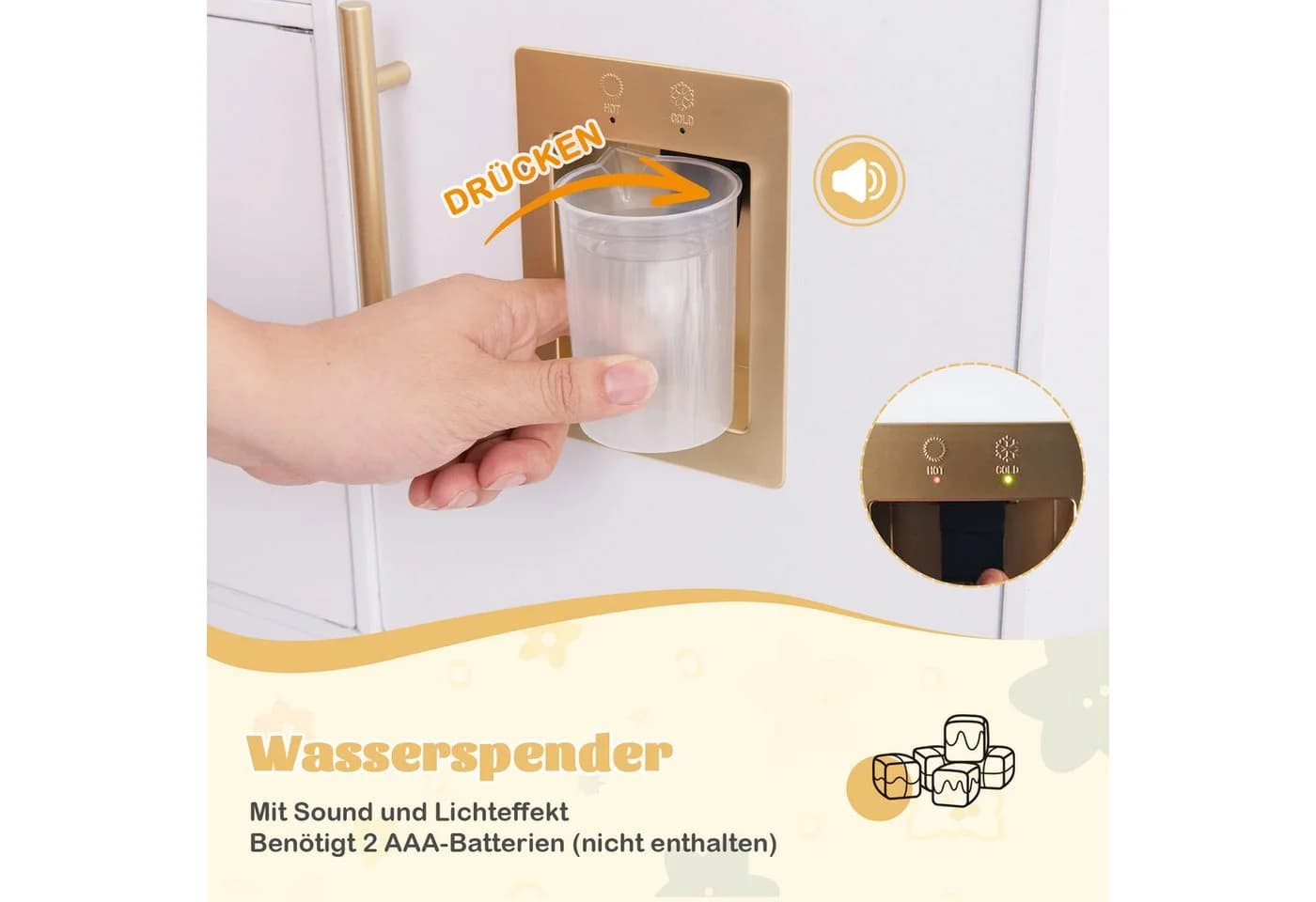 COSTWAY Spielküche Holz Kinderküche mit Ofen Spüle Herd - Bild 4