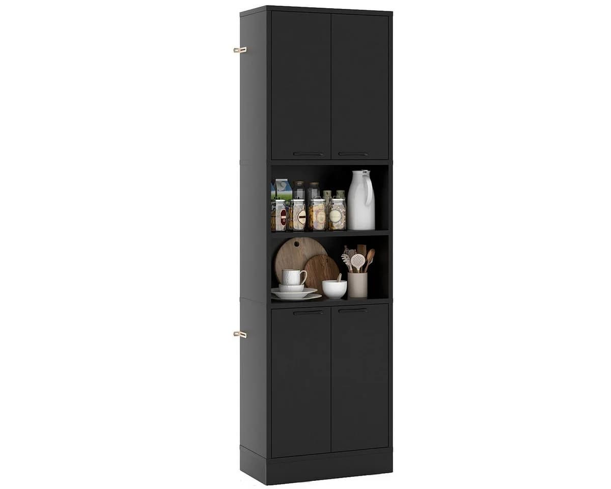 COSTWAY Küchenbuffet Küchenschrank Vorratsschrank Schwarz - Bild 2