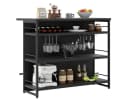 COSTWAY Hausbar mit Weinregal & Gläserhalter, Braun Bild 2