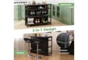 COSTWAY Hausbar mit Weinregal & Gläserhalter, Braun Bild 3