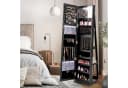 COSTWAY Schmuckschrank Stehend Schwarz Mit Spiegel & Regal Drehbar Abschließbar Bild 1