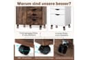 COSTWAY Rollcontainer Aktenschrank 5 Schubladen Weiß Bild 5