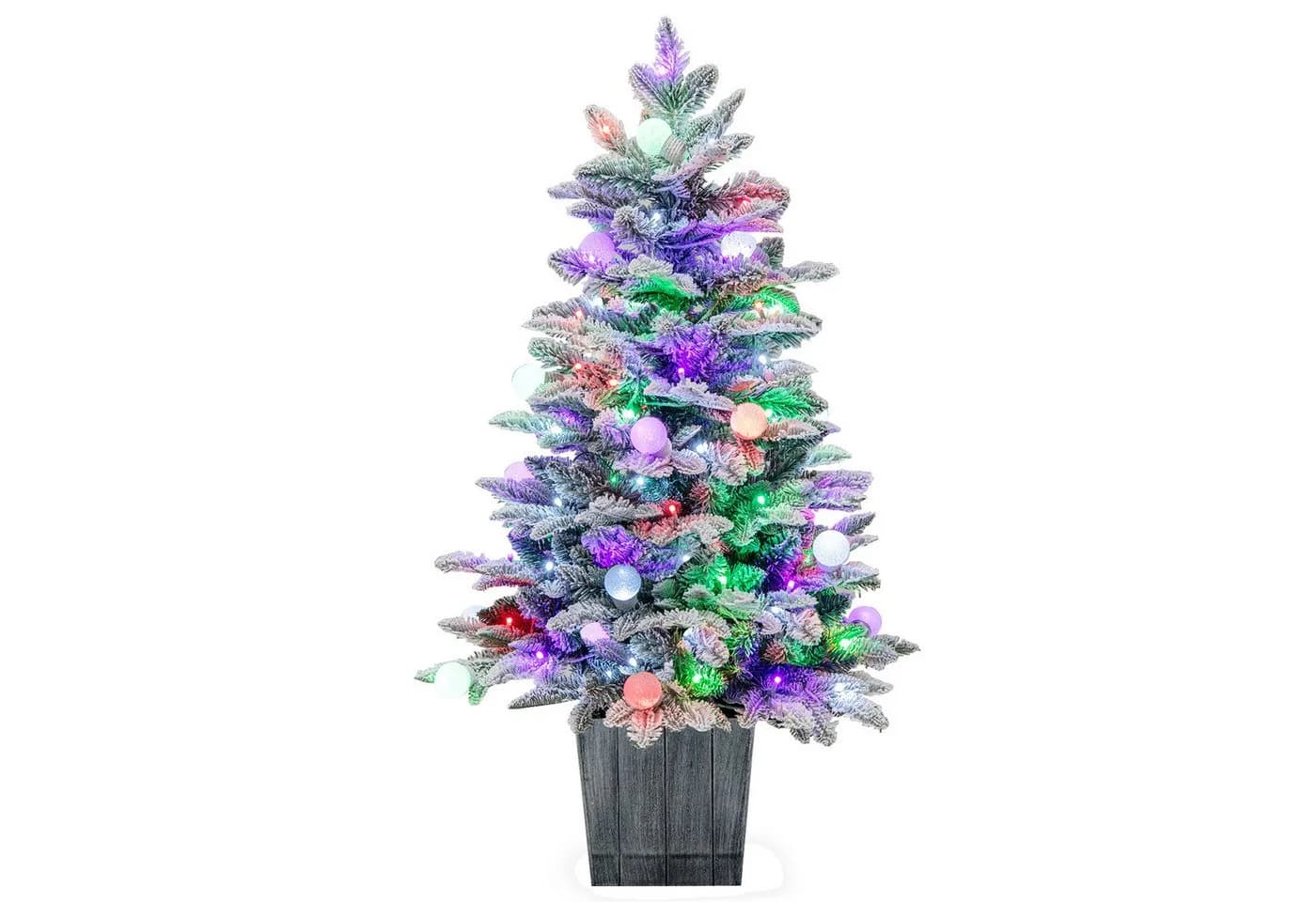 COSTWAY Künstlicher Weihnachtsbaum 100cm 80 mehrfarbige LEDs 148 Spitzen - Bild 2