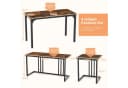 COSTWAY Essgruppe 4-tlg. mit Bank & 2 Hockern Braun/Schwarz Bild 3