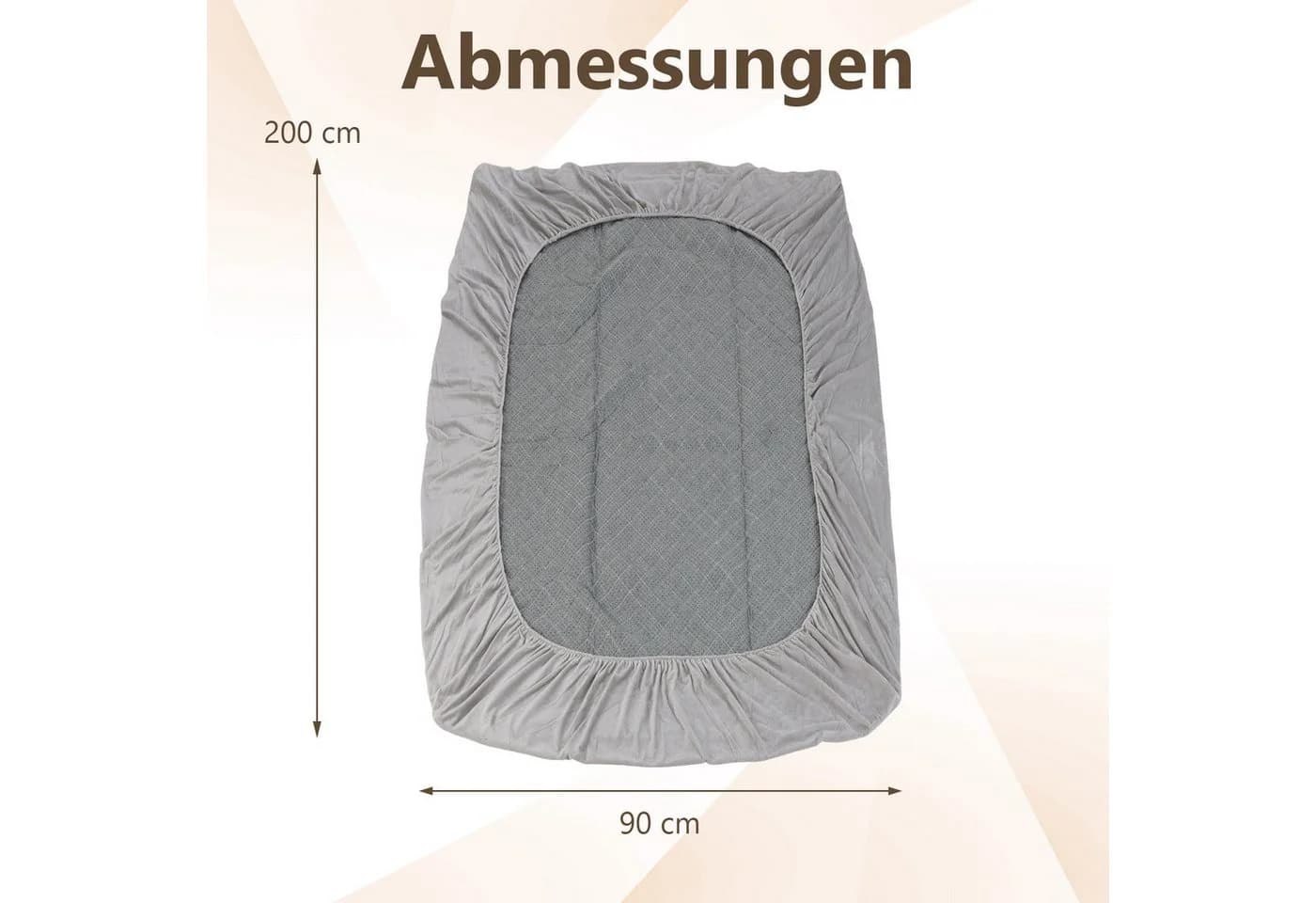 COSTWAY Matratzenschoner Grau Polyester 90x200cm - Bild 3