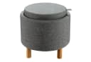 COSTWAY Sitzhocker mit Stauraum rund grau Beige Fußhocker Samt Bild 2