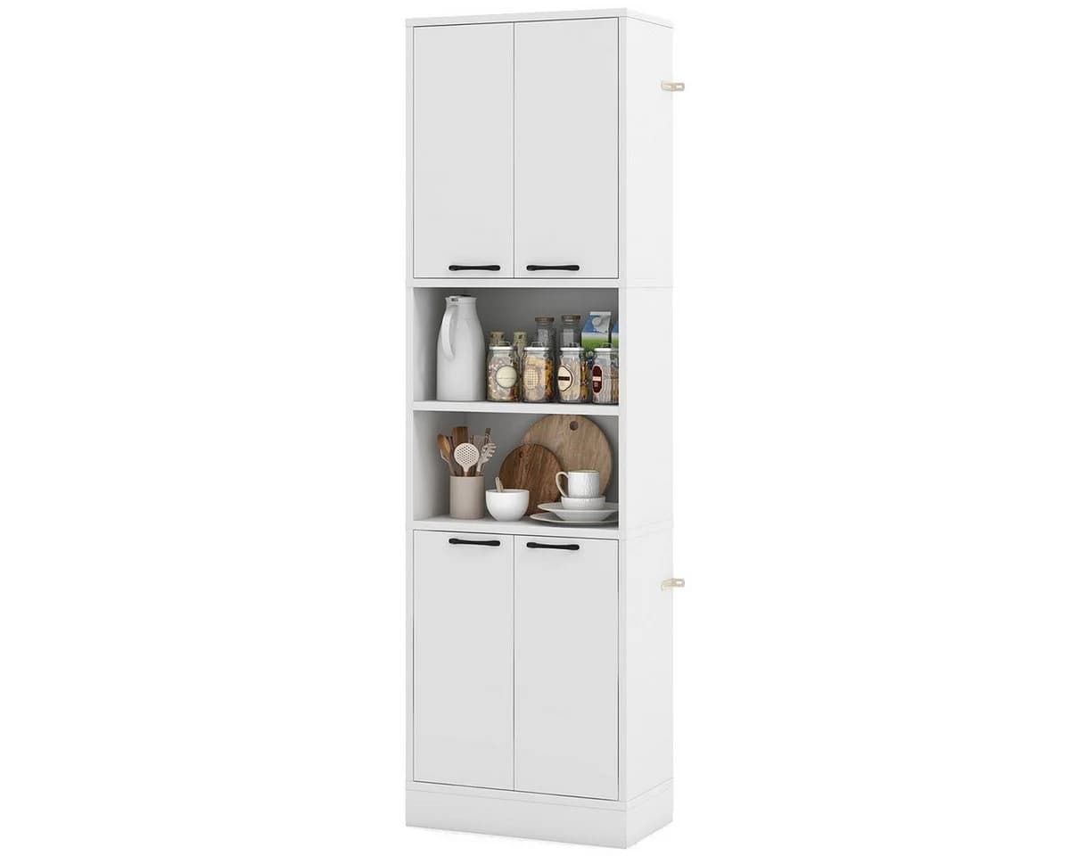 KOMFOTTEU Buffetschrank 4 Türen Schwarz/Weiß Vorratsschrank - Bild 2