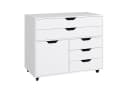 COSTWAY Rollcontainer mit 5 Schubladen Büroschrank mit Rollen Weiß Bild 2
