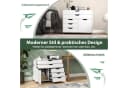 COSTWAY Rollcontainer mit 5 Schubladen Büroschrank mit Rollen Weiß Bild 4