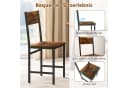 COSTWAY Esszimmerstuhl 2er Set Rustikal Braun Metallrahmen Bild 4