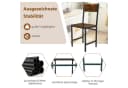 COSTWAY Esszimmerstuhl 2er Set Rustikal Braun Metallrahmen Bild 5