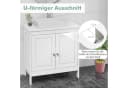 COSTWAY Waschbeckenunterschrank Weiß mit verstellbarem Regal Bild 3